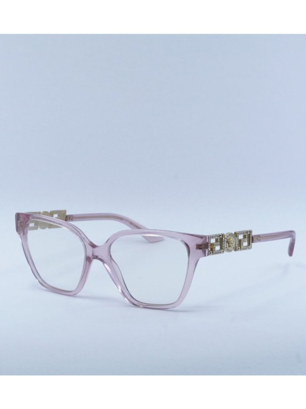 Versace VE3358B 5472 Eyeglasses Transparent Pink 54mm Cat Eye Frame